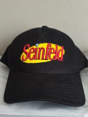 Seinfeld Logo Black Baseball Cap 90s NWT